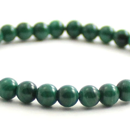 Stretch Bracelet With Green Malachite Gemstones-3
