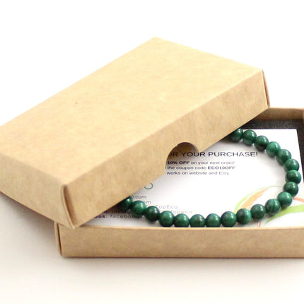 Stretch Bracelet With Green Malachite Gemstones-1