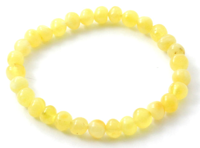 Amber Yellow Milky Stretch Adult Bracelet-0