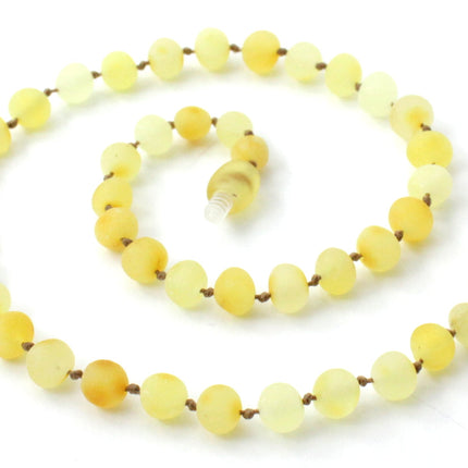 Amber Baltic Raw Milky Kids Necklace-0