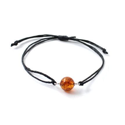 BKAP-3 Minimalist Bracelet With Round Amber Bead-2