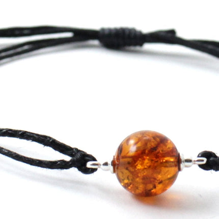 BKAP-3 Minimalist Bracelet With Round Amber Bead-0
