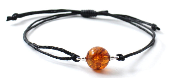 BKAP-3 Minimalist Bracelet With Round Amber Bead-0
