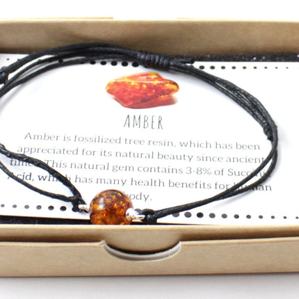 BKAP-3 Minimalist Bracelet With Round Amber Bead-1