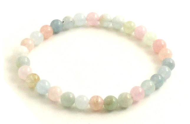 Stretch Bracelet With Morganite Multicolor Gemstones-0