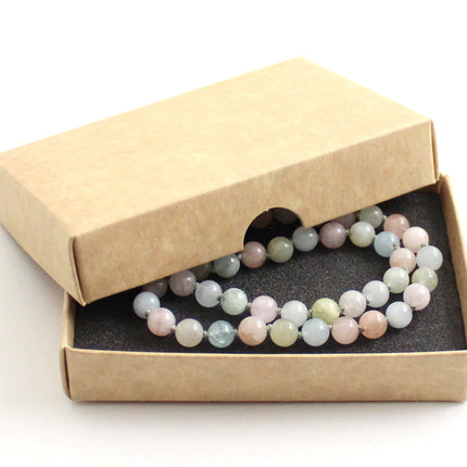Morganite Gemstone Knotted Multicolor Necklace-1
