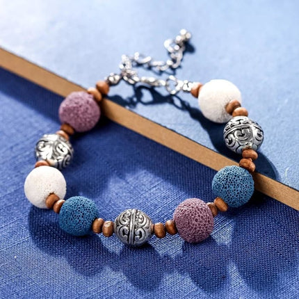 Multi Color Lava Stone Bracelet 4-1