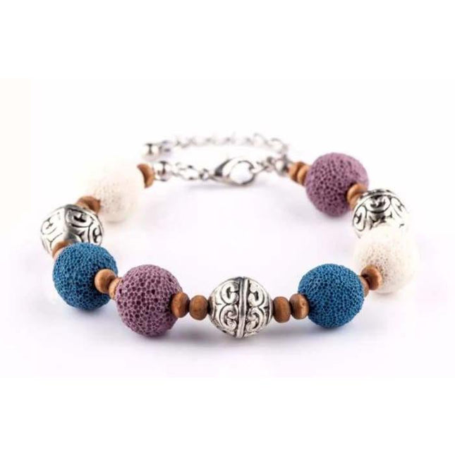 Multi Color Lava Stone Bracelet 4-0