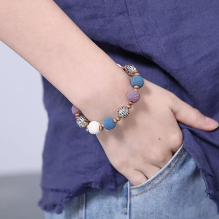 Multi Color Lava Stone Bracelet 4-2