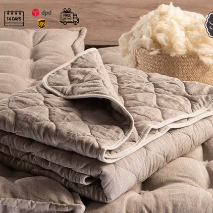 Natural linen quilt - Blanket for All season-0