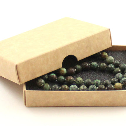 African Turquoise Gemstone Green Knotted Necklace-1