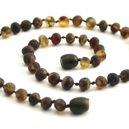 Amber Baltic Raw Green Baroque Necklace-0