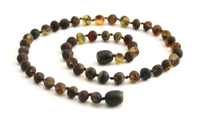 Amber Baltic Raw Green Baroque Necklace-0