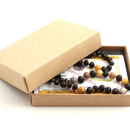 Amber Cherry Raw and Crazy Agate Necklace-1