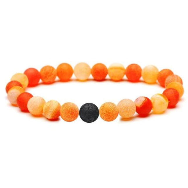 Neon Orange Lava Stone Bracelet-0