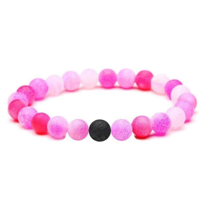 Neon Pink Lava Stone Bracelet-0