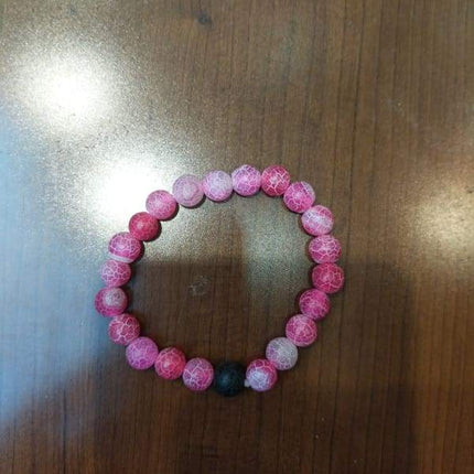Neon Pink Lava Stone Bracelet-1