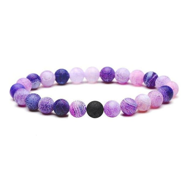 Neon Purple Lava Stone Bracelet-0