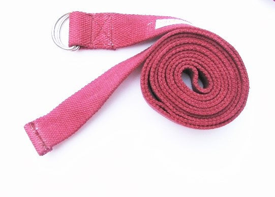 D-ring Handwoven cotton yoga Strap - 6'-4