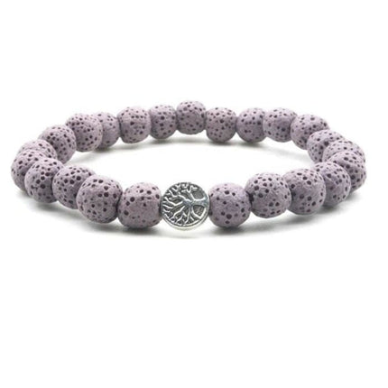 Pastel Purple Lava Stone Tree of Life Essential Oil Bracelet-0