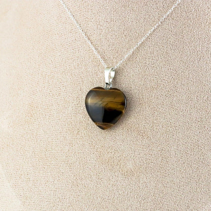Tiger's Eye Pendant - Heart-0