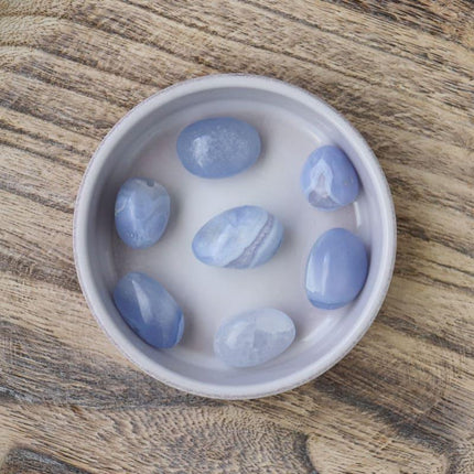 Blue lace Chalcedony tumbled stone-4