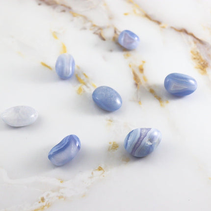Blue lace Chalcedony tumbled stone-3
