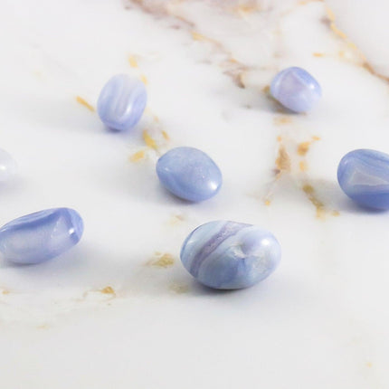 Blue lace Chalcedony tumbled stone-1