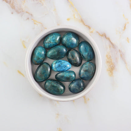 Blue Apatite tumbled stone-2