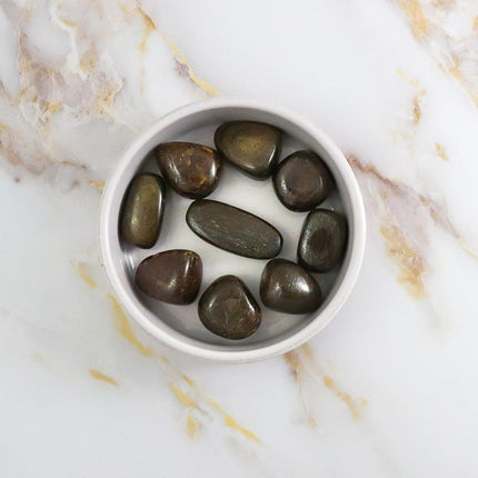 Bronzite tumbled stone-0