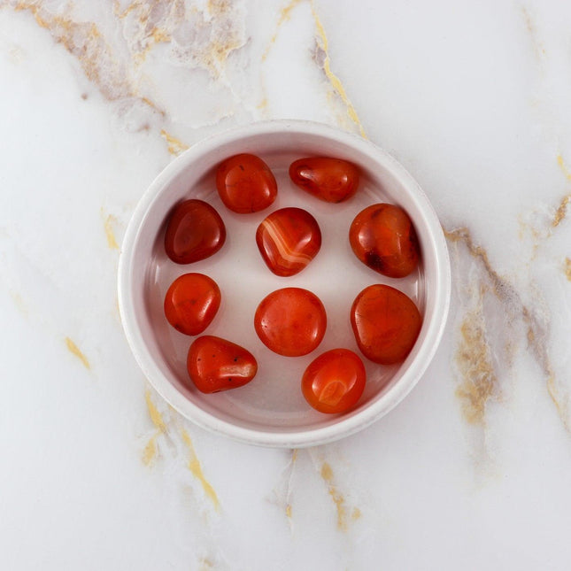 Carnelian tumbled stone-0