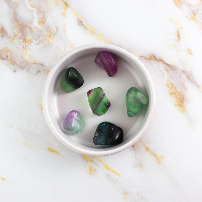 Multicolored Fluorite tumbled stone-0