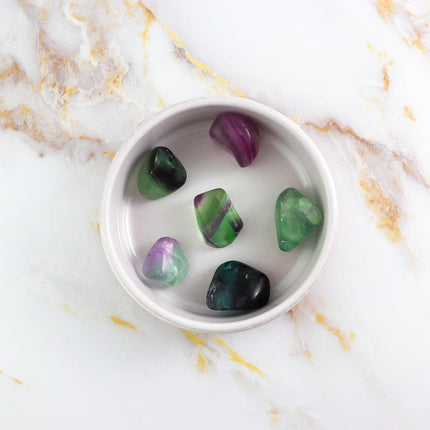 Multicolored Fluorite tumbled stone-2