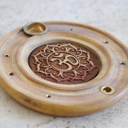 Om round incense holder-1