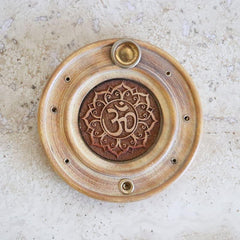Om round incense holder-0