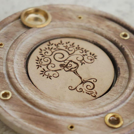 Yoga Tree round incense holder-0