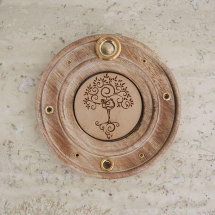 Yoga Tree round incense holder-1