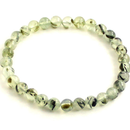 Stretch Bracelet With Prehnite Light Green Gemstones-0