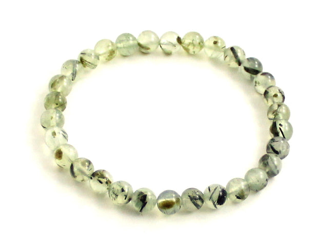 Stretch Bracelet With Prehnite Light Green Gemstones-0