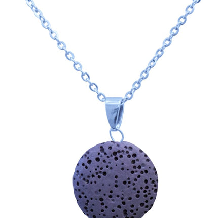 Purple Lava Stone Essential Oil Necklace-0