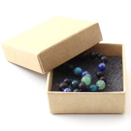 Amber Raw Cherry Beaded Bracelet With Apatite, Aventurine and Lapis Lazuli-1