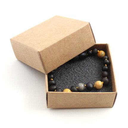 Amber Unpolished Cherry Bracelet With Crazy Agate-1