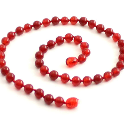 Carnelian Gemstone Knotted Red Necklace-0