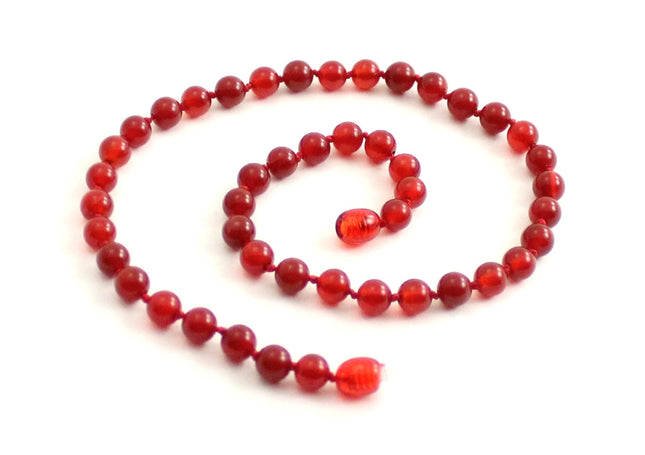 Carnelian Gemstone Knotted Red Necklace-0