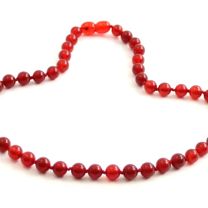Carnelian Gemstone Knotted Red Necklace-2