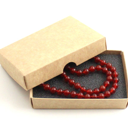 Carnelian Gemstone Knotted Red Necklace-1