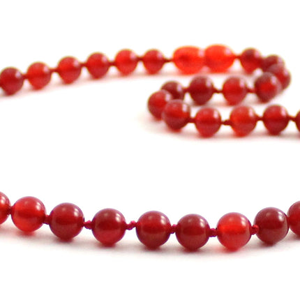 Carnelian Gemstone Knotted Red Necklace-3