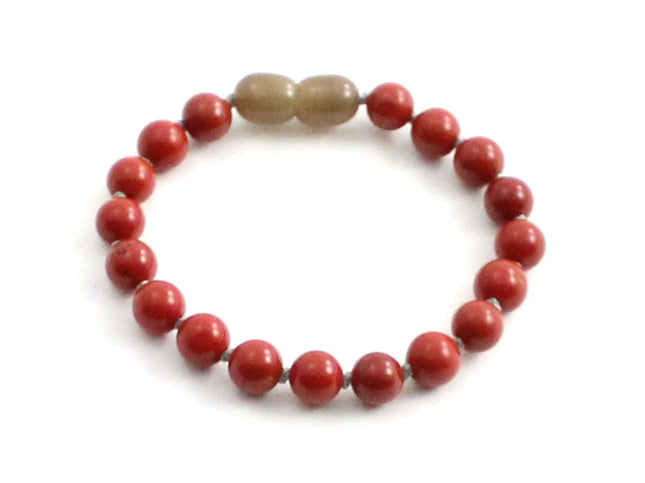 Jasper Gemstone Knotted Red Anklet Bracelet-0