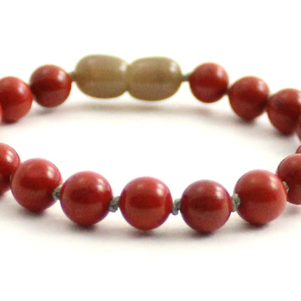 Jasper Gemstone Knotted Red Anklet Bracelet-4