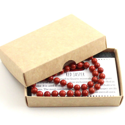 Jasper Gemstone Knotted Red Necklace-1